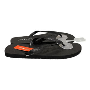 Joe Fresh Flip Flop Sandals Mens Size 9 Black Rubber Beach Shoes Summer